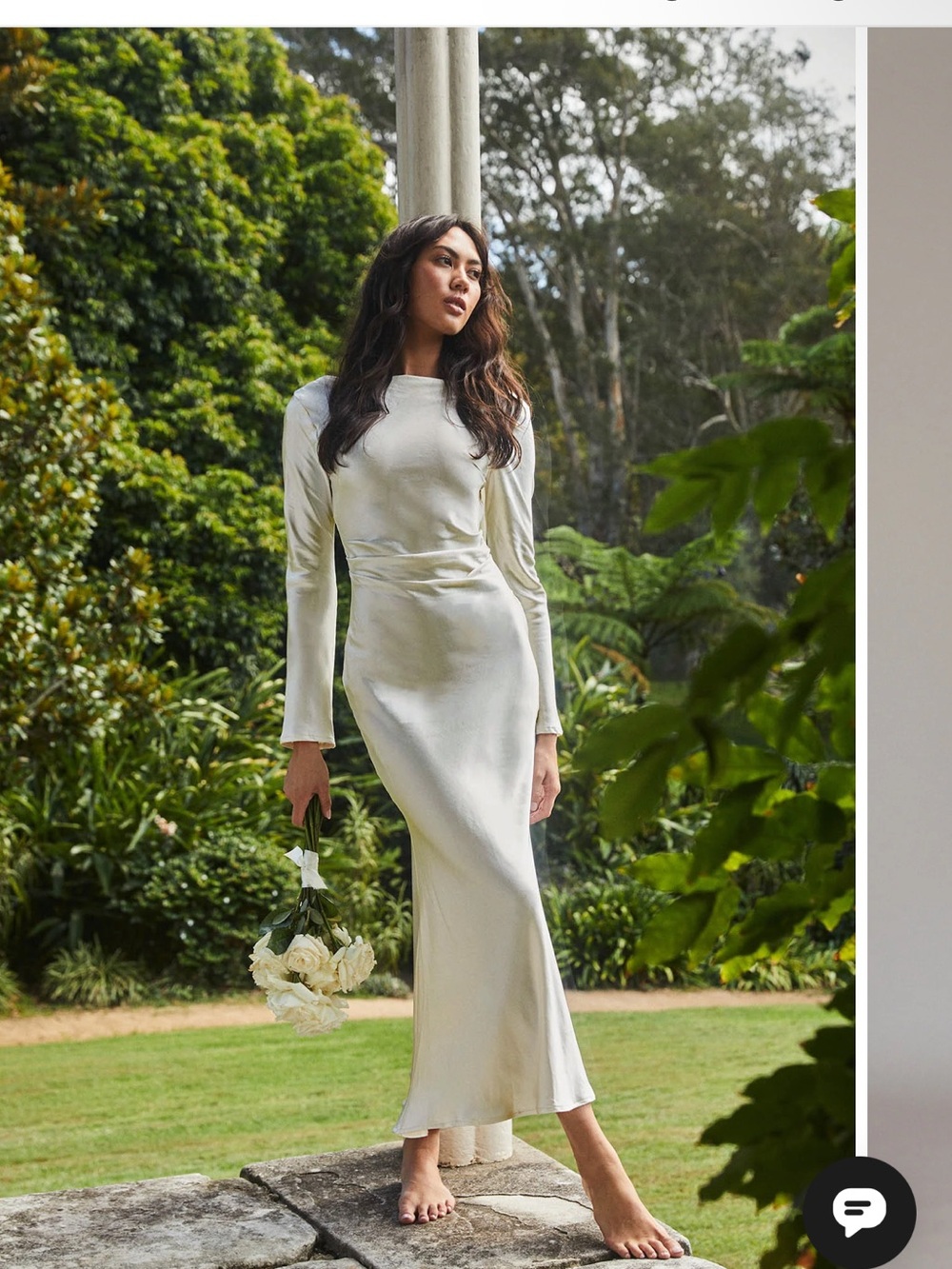 Selfie Leslie Loveland Cowl Back Midi Dress in Oyster